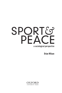 Cover image: Sport and Peace: A Sociological Perspective 1st edition 9780195432145