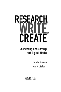 Cover image: Research, Write, Create: Connecting Scholarship and Digital Media 1st edition 9780195447415