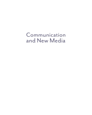 Cover image: Communication and New Media 1st edition 9780195433814