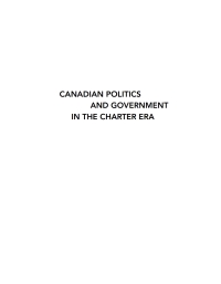 Cover image: Canadian Politics and Government in the Charter Era 2nd edition 9780195447286