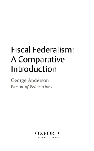 Imagen de portada: Fiscal Federalism 9780195432381