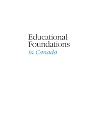 Cover image: Educational Foundations in Canada 1st edition 9780195433807