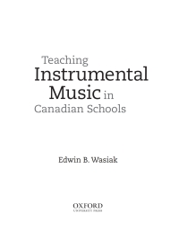 Cover image: Teaching Instrumental Music in Canadian Schools 1st edition 9780199001217