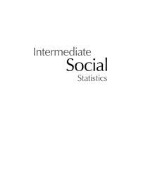 Cover image: Intermediate Social Statistics: A Conceptual and Graphic Approach 1st edition 9780199012077