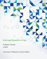 Cover image: Custom University of Waterloo: Socio-Legal Responses to Crime 9780199016969