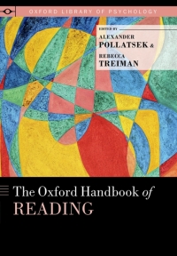 Cover image: The Oxford Handbook of Reading 1st edition 9780199324576