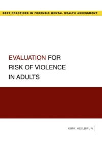 Cover image: Evaluation for Risk of Violence in Adults 9780195369816