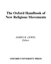 Cover image: The Oxford Handbook of New Religious Movements 1st edition 9780195369649