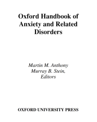 Imagen de portada: Oxford Handbook of Anxiety and Related Disorders 1st edition 9780195307030