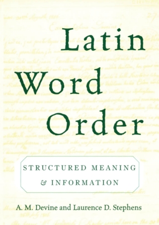 Cover image: Latin Word Order 9780195181685