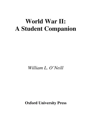Cover image: World War II 9780195108002