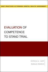 Cover image: Evaluation of Competence to Stand Trial 9780195323054