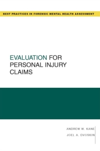 Immagine di copertina: Evaluation for Personal Injury Claims 9780195326079