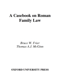 Omslagafbeelding: A Casebook on Roman Family Law 9780195161854