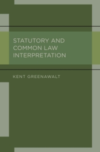 Cover image: Statutory and Common Law Interpretation 9780199756148