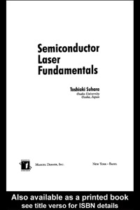 Omslagafbeelding: Semiconductor Laser Fundamentals 1st edition 9780824753733