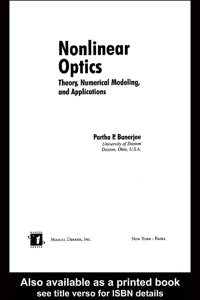 Immagine di copertina: Nonlinear Optics 1st edition 9780824709655