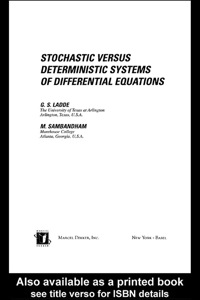 Imagen de portada: Stochastic versus Deterministic Systems of Differential Equations 1st edition 9780824746971