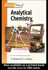Imagen de portada: BIOS Instant Notes in Analytical Chemistry 1st edition 9781859961896