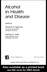 Imagen de portada: Alcohol in Health and Disease 1st edition 9780824705336