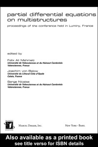 Imagen de portada: Partial Differential Equations On Multistructures 1st edition 9780824705657