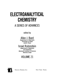 Cover image: Electroanalytical Chemistry 1st edition 9780824773991