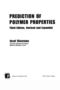 Cover image: Prediction of Polymer Properties 3rd edition 9780824708214