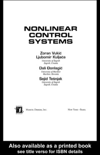 Titelbild: Nonlinear Control Systems 1st edition 9780824741129