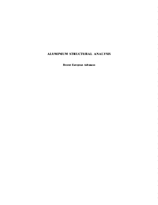 Titelbild: Aluminium Structural Analysis 1st edition 9780367864606