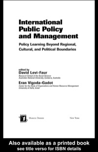 Cover image: International Public Policy and Management 1st edition 9780824753382