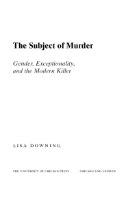 Cover image: The Subject of Murder 1st edition 9780226003542