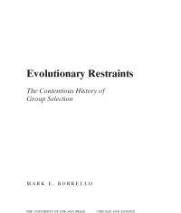 Cover image: Evolutionary Restraints 1st edition 9780226067018