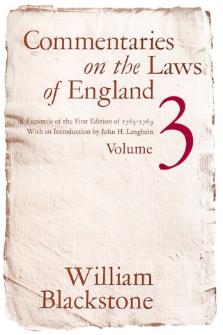 Imagen de portada: Commentaries on the Laws of England, Volume 3 9780226055435