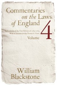 Imagen de portada: Commentaries on the Laws of England, Volume 4 9780226055459
