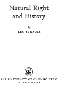 صورة الغلاف: Natural Right and History 1st edition 9780226776927