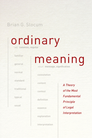 Cover image: Ordinary Meaning 1st edition 9780226304854