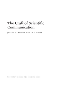 Cover image: The Craft of Scientific Communication 1st edition 9780226316628