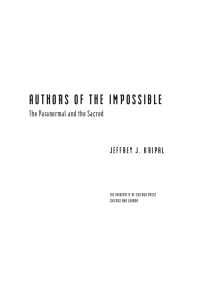 صورة الغلاف: Authors of the Impossible 1st edition 9780226453873