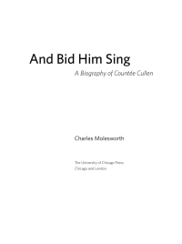 Cover image: And Bid Him Sing 1st edition 9780226533643