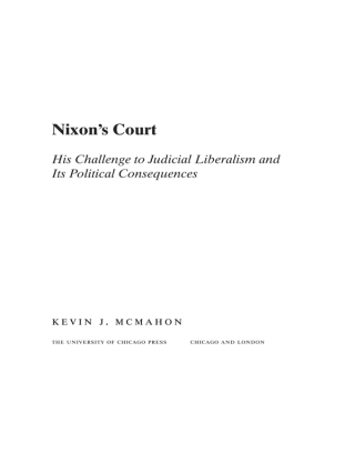 Cover image: Nixon's Court 1st edition 9780226561196