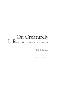 Imagen de portada: On Creaturely Life 1st edition 9780226735030