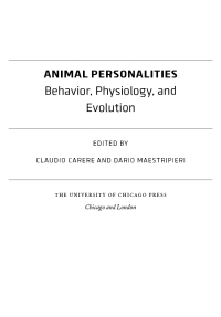 Cover image: Animal Personalities 1st edition 9780226922058