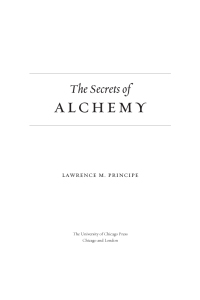 Cover image: The Secrets of Alchemy 1st edition 9780226103792