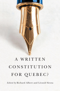 Omslagafbeelding: A Written Constitution for Quebec? 9780228013853