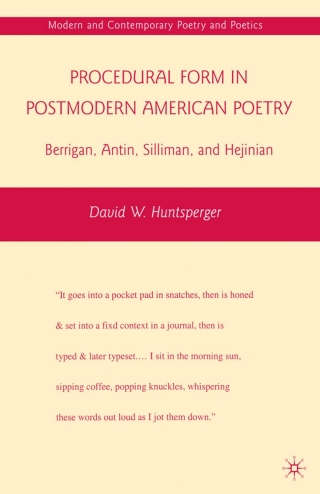 Imagen de portada: Procedural Form in Postmodern American Poetry 9780230622029