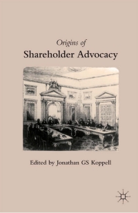 Imagen de portada: Origins of Shareholder Advocacy 9780230107328