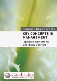 Immagine di copertina: Key Concepts in Management 1st edition 9781403915337