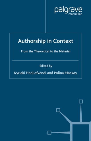 Cover image: Authorship in Context 9781403949011
