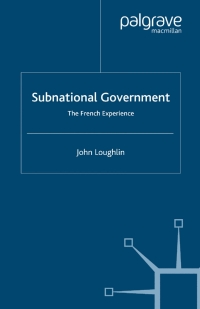 Cover image: Subnational Government 9780333994474