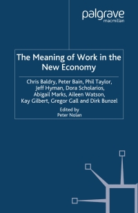 Cover image: The Meaning of Work in the New Economy 9781403934079